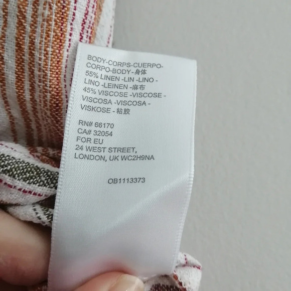 Urban Outfitters Carson Linen Blend Button Up Striped Midi Skirt Medium - Picture 12 of 16